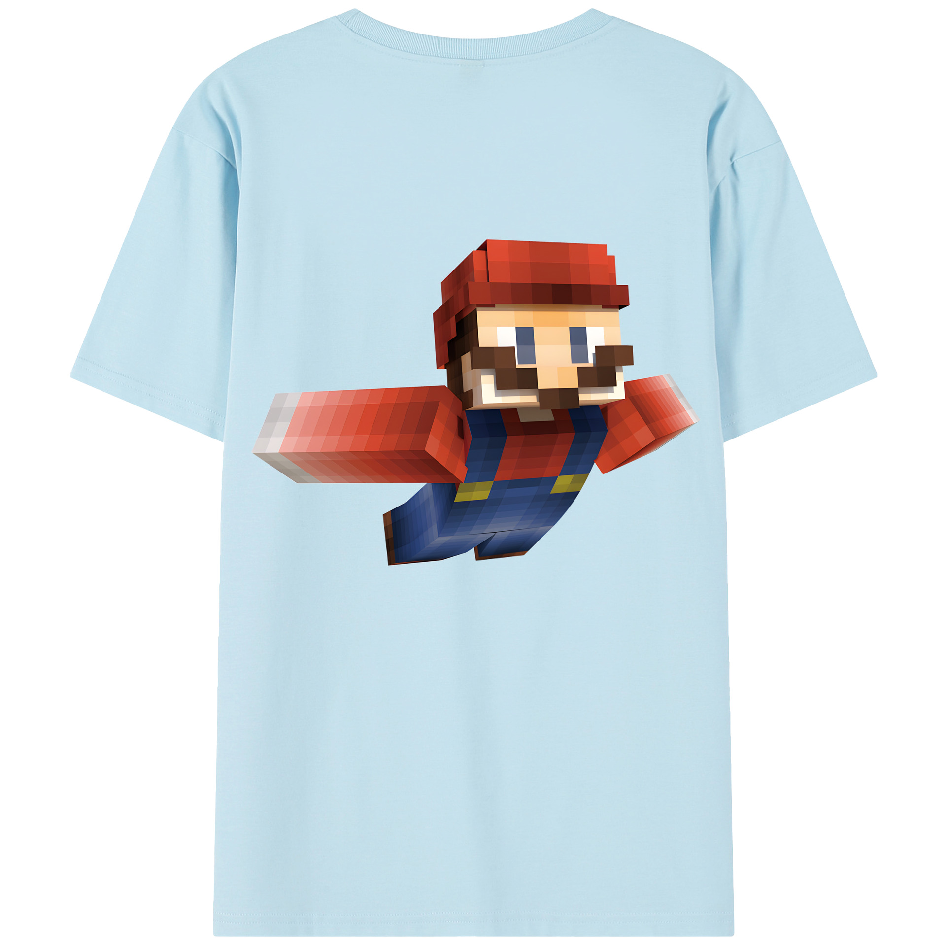 （画像用） マインクラフト ブロックの世界 Minecraft MC Block world 綿100％半袖Tシャツ（背面プリント）